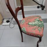 Antique chair with Toile de Jouy fabric