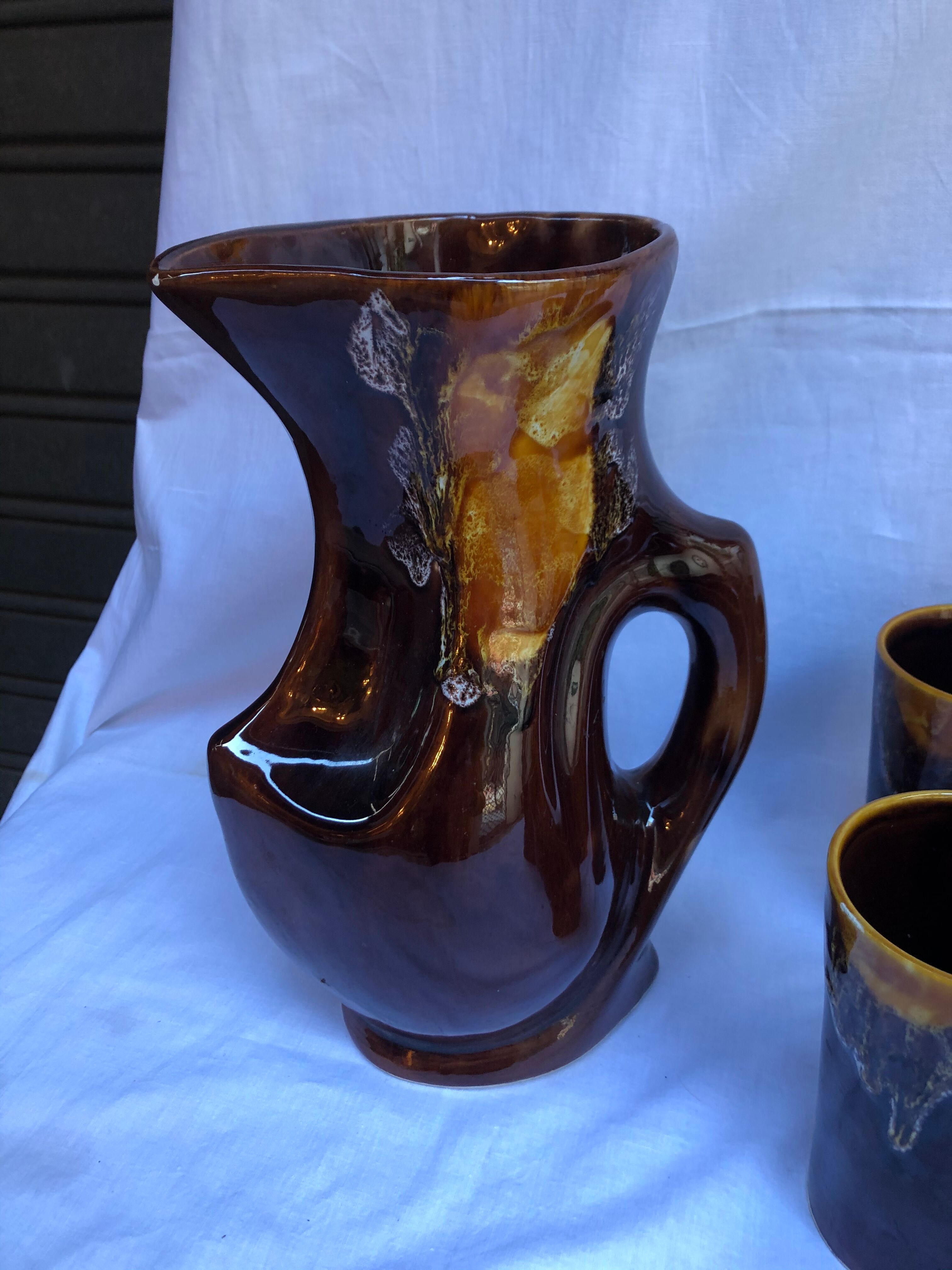 Vintage orangeade service in 1960s 1960s earthenware