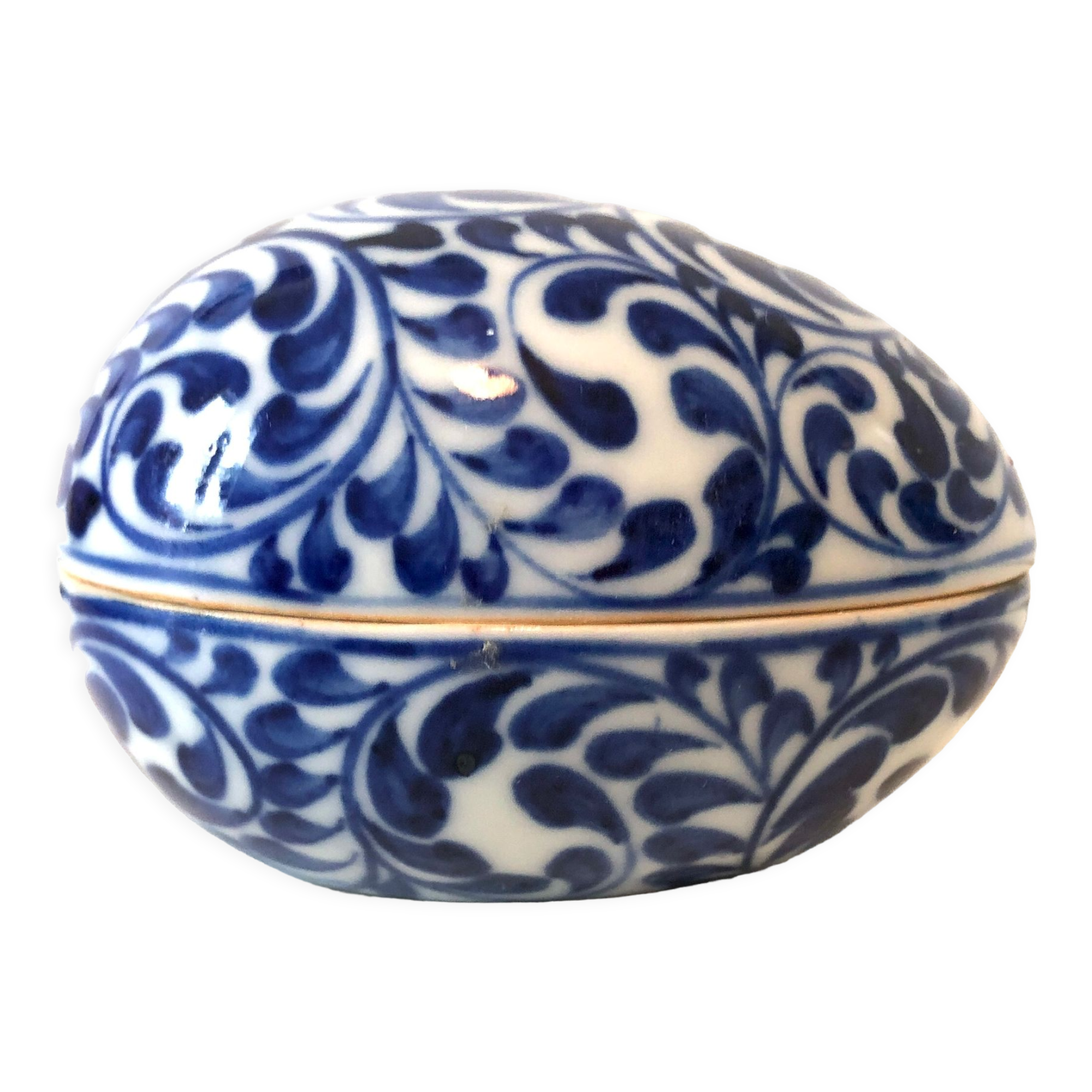 Egg Box Blue White Ceramic Thailand
