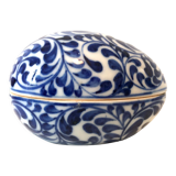 Egg Box Blue White Ceramic Thailand