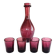 Service Verrerie de Biot, carafe et 4 verres en verre soufflé améthyste