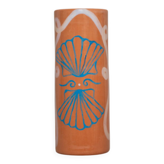 Sea shells - terracotta ceramic vase