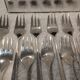 12 silver-plated metal cake forks by Ercuis Horizon silversmiths, 14.9cm