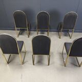 Chaises de salle à manger vintage en laiton de Belgochrom, années 1970