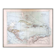 The Antilles, old map 1887 – Vintage geographical map.
