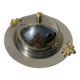 Silver-plated metal butter dish with knots