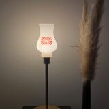 Fine tulip lamp straight opaline vintage restyled with a golden foot