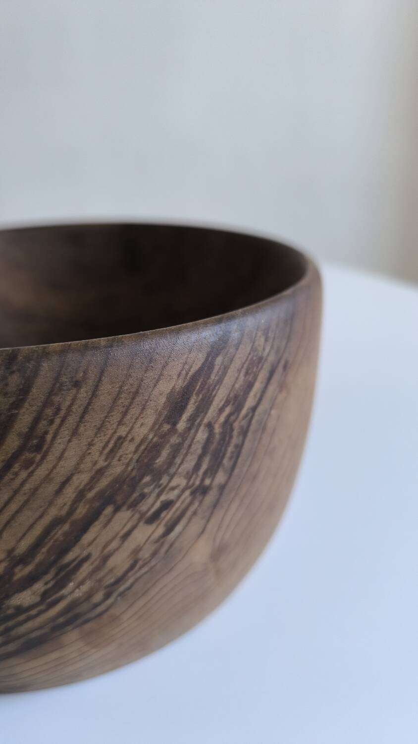 Olive wood salad bowl from the 50s