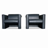 Pair / Trix and Robert Haussmann / Leather Chairs by Knoll