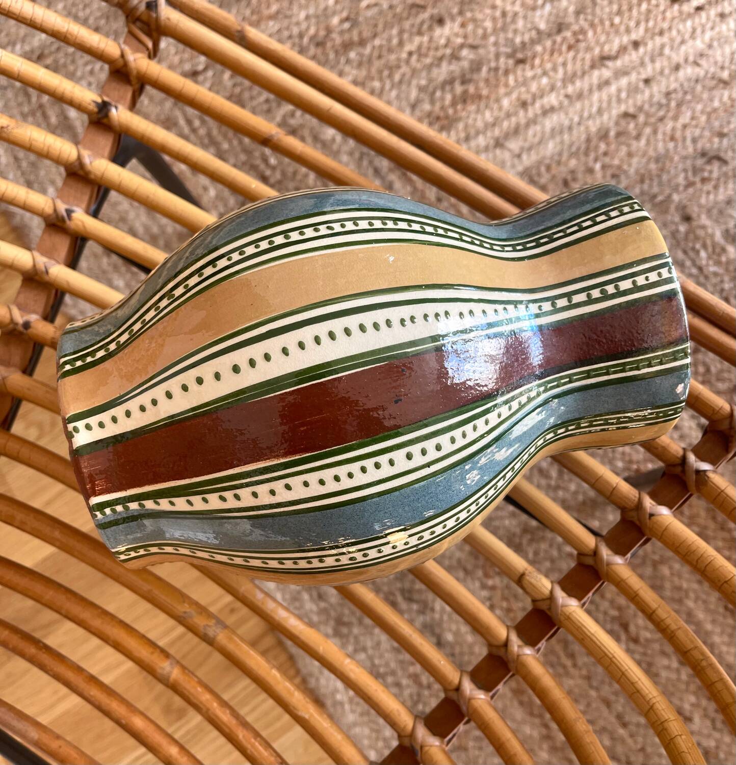 Glazed earthenware vase