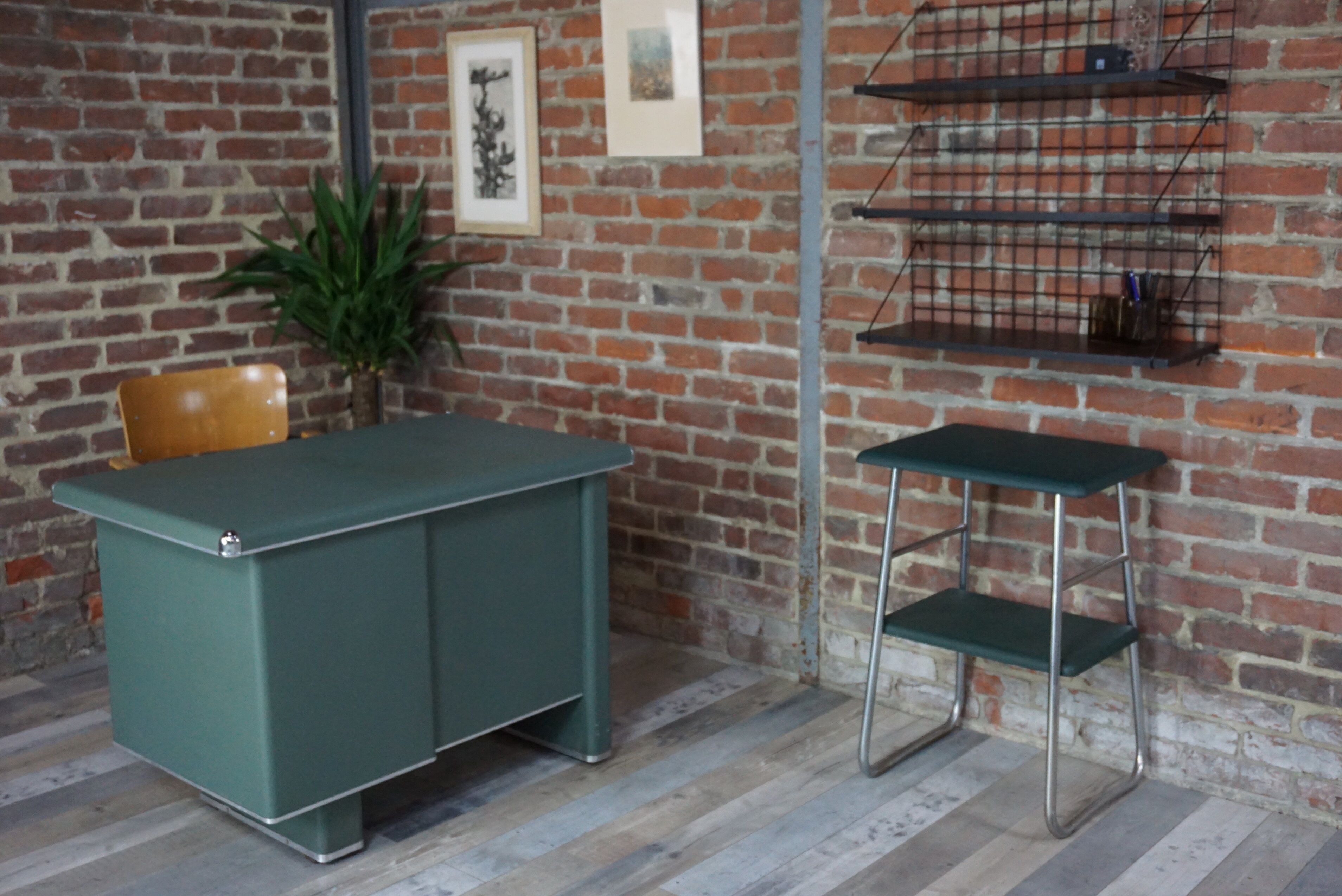 Strafor metal industrial desk 1950s