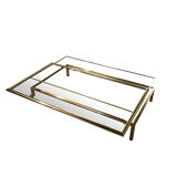 Table basse coulissante en laiton des années 1970