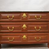 Painted Louis XIV commode with faux marble top.