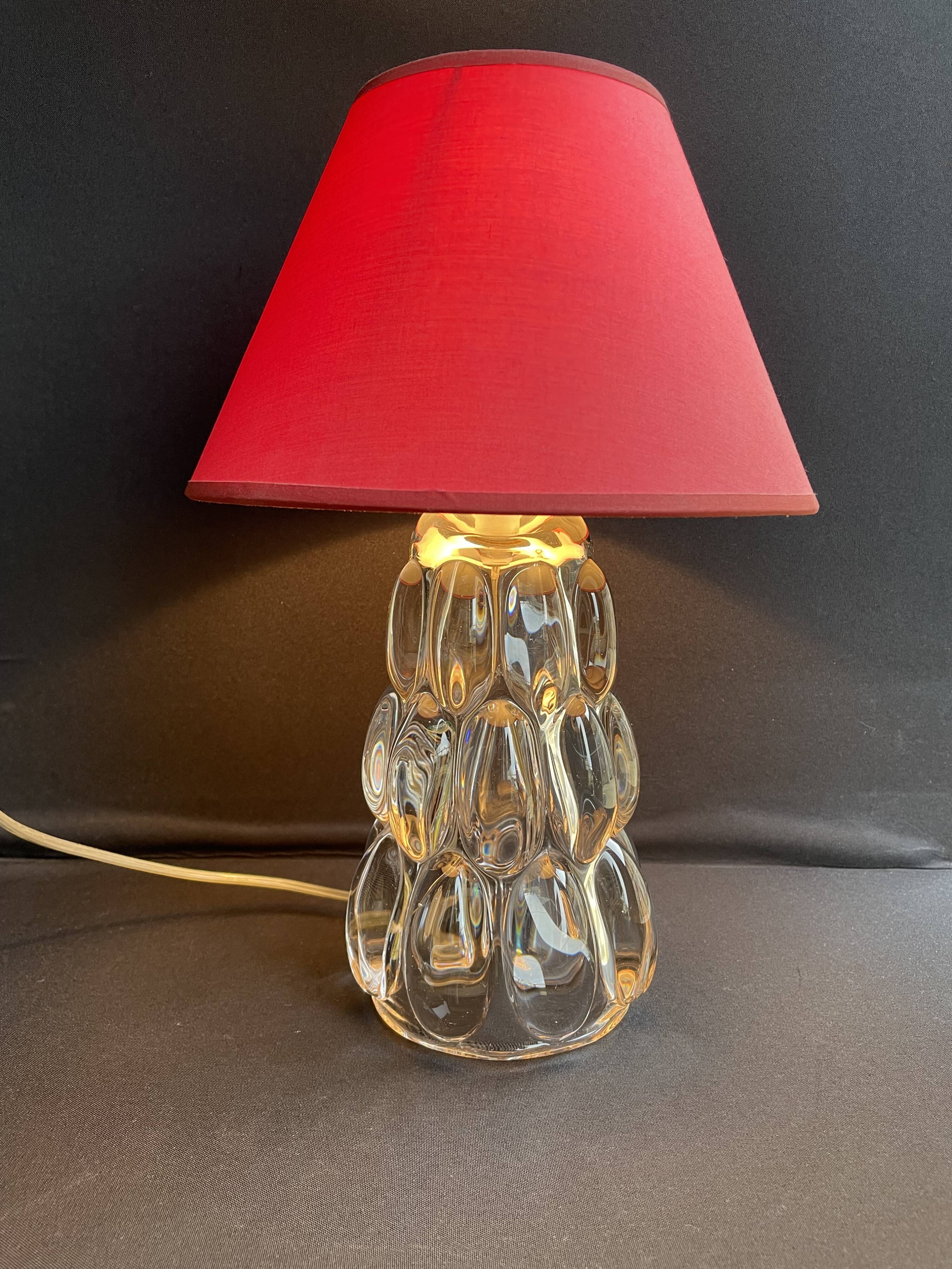 Schneider Glassworks - Important Lamp Foot - Molded Crystal - Conical with Godrons