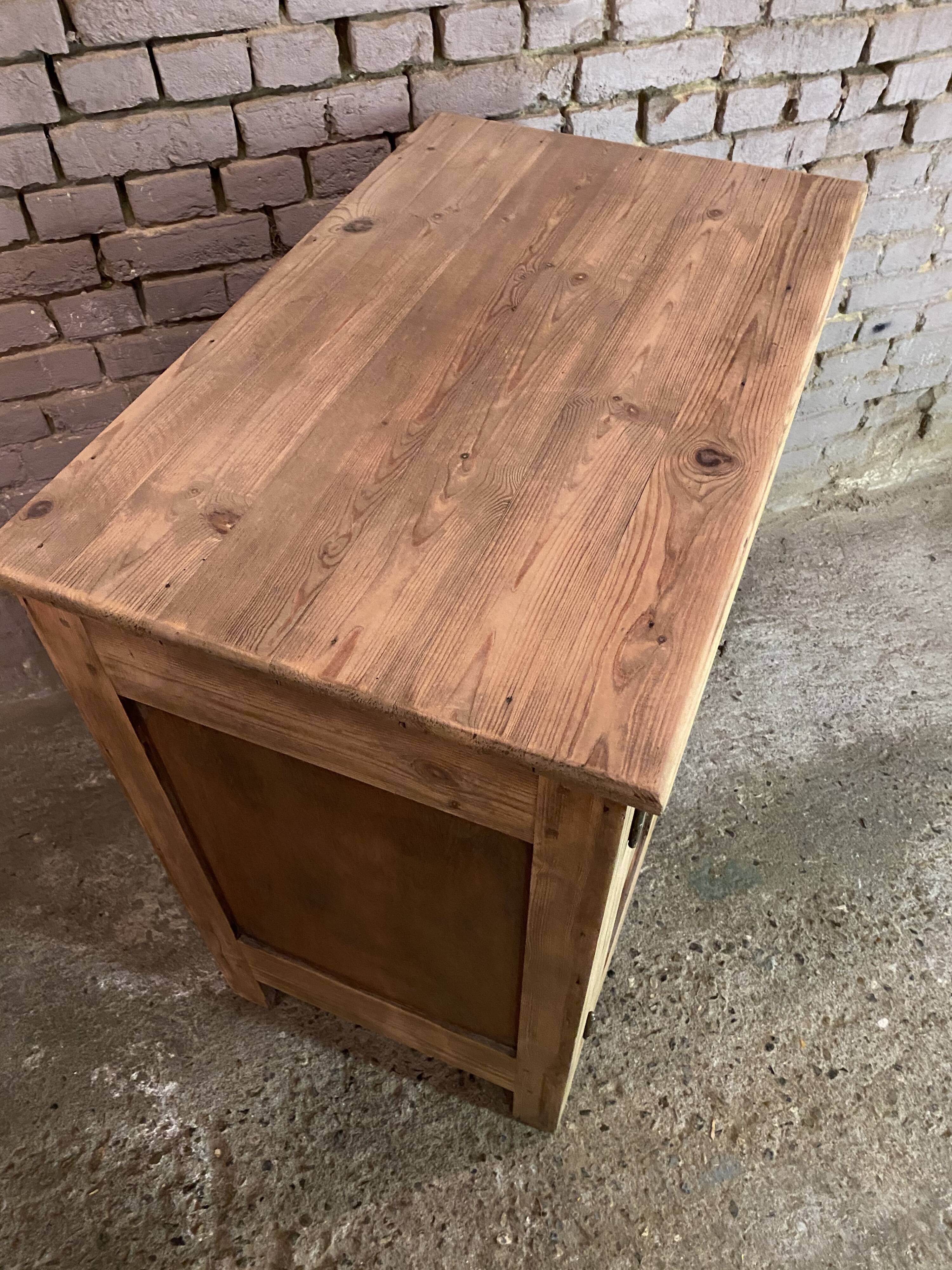 Vintage Parisian buffet made of raw wood