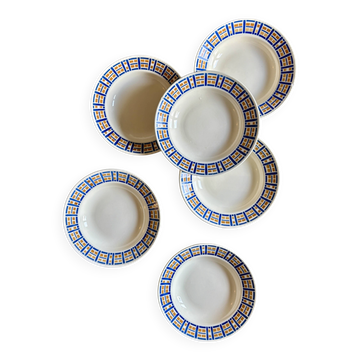 Set of 6 antique deep plates - Robinson de Badonvillier