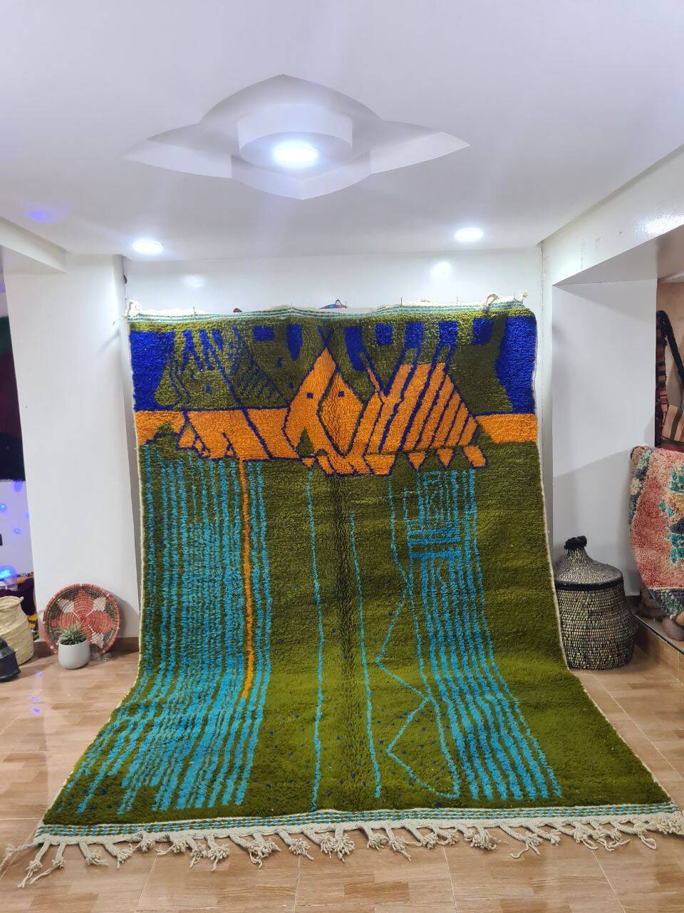 Handmade wool Berber rug 300X200 cm