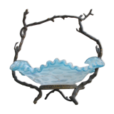Coupe art nouveau bronze et pâte de verre émaillée