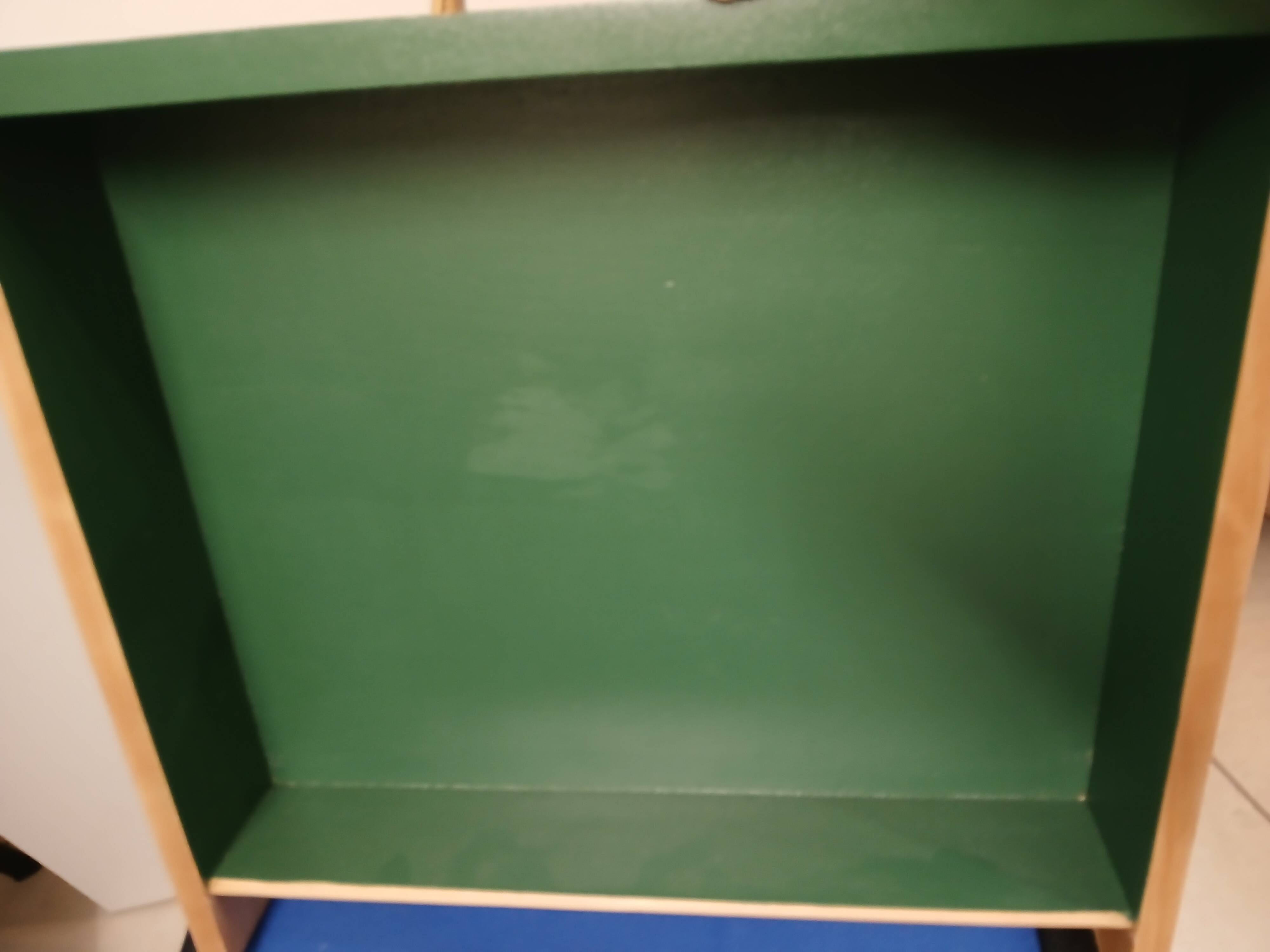 Buffet in elm burl, restyled in green and wood