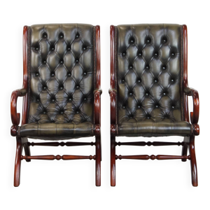 lot de 2 fauteuils Chesterfield