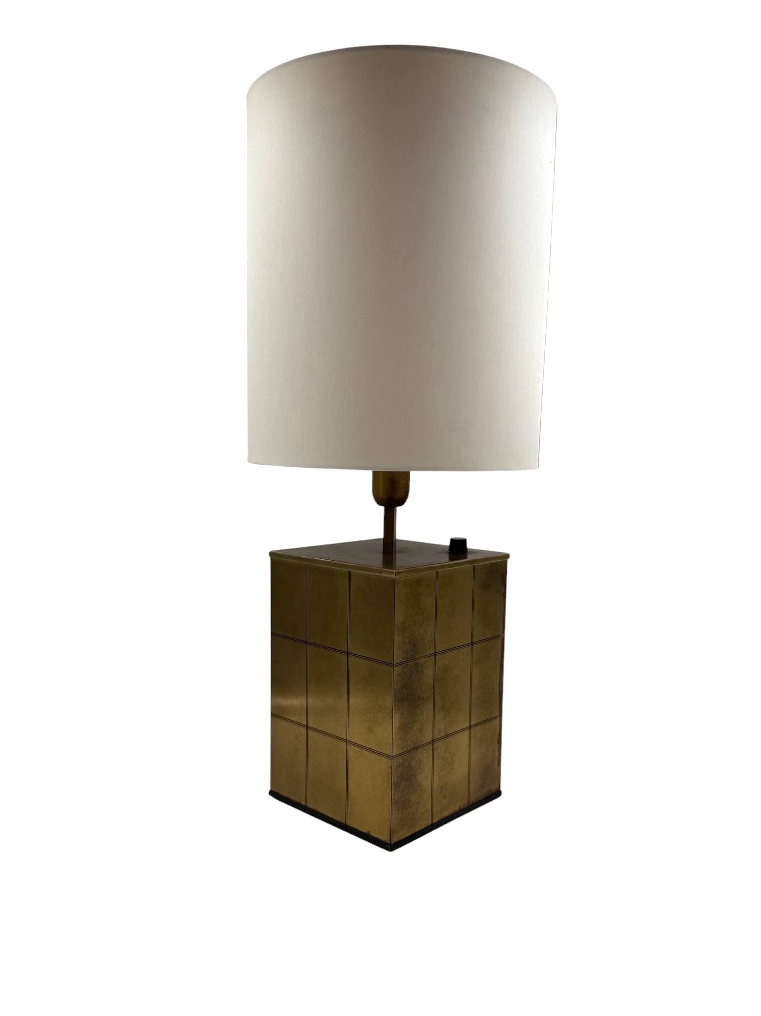 Hollywood regency brass table lamp base, Romeo Rega Italy, 1970s