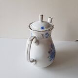 Blue floral teapot in fine bohemian porcelain signed TK Thun