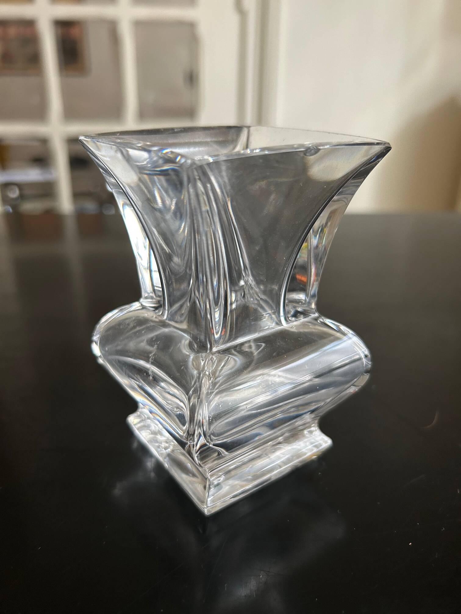 small crystal vase
