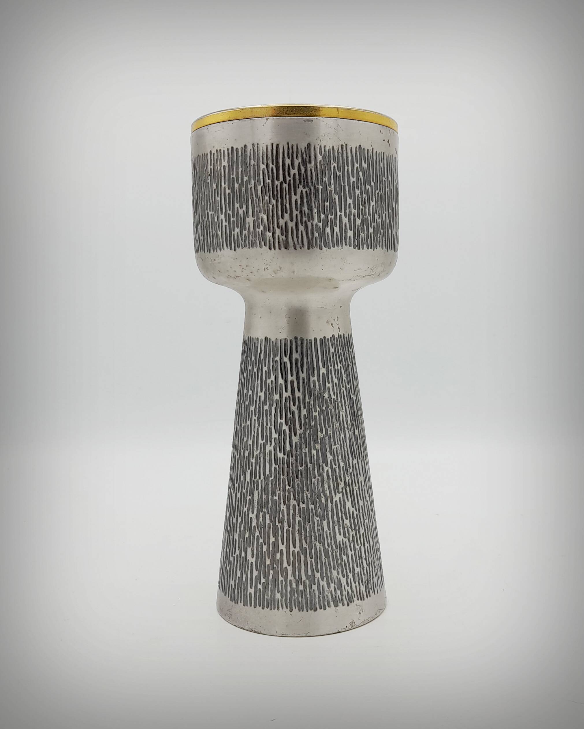 Brutalist metal chalice cup, Spain, 1960s