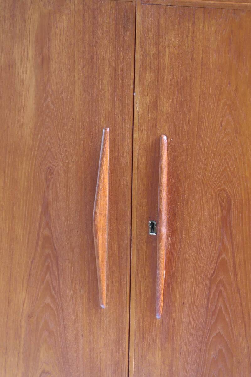 Vintage 1960s wooden wardrobe with two doors and two drawers.