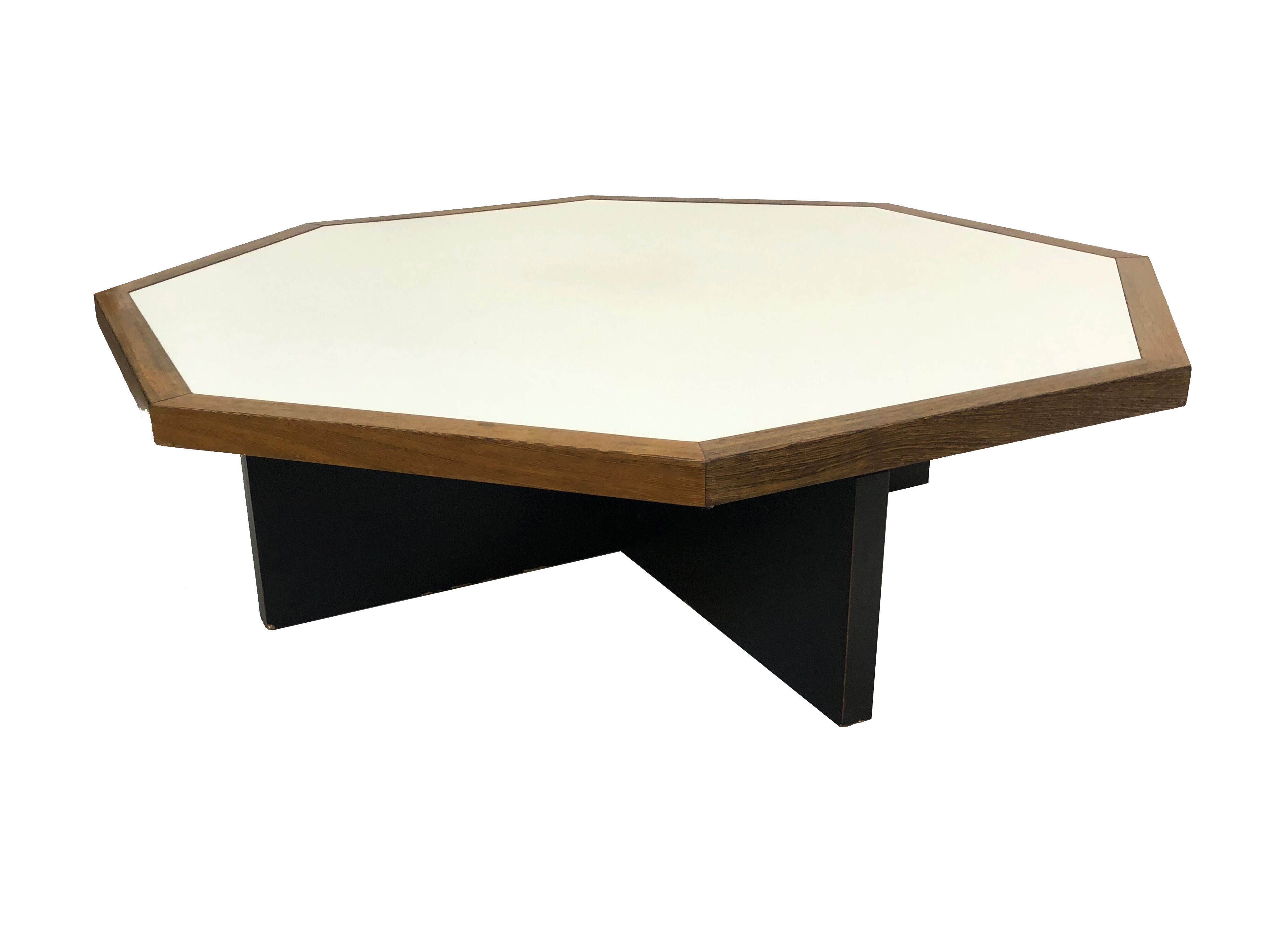 Vintage coffee table wenge hexagon 1960