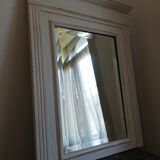 Beveled fireplace mirror