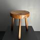 Midcentury brutalist French chunky tripod rustic farmhouse stool, 1950s