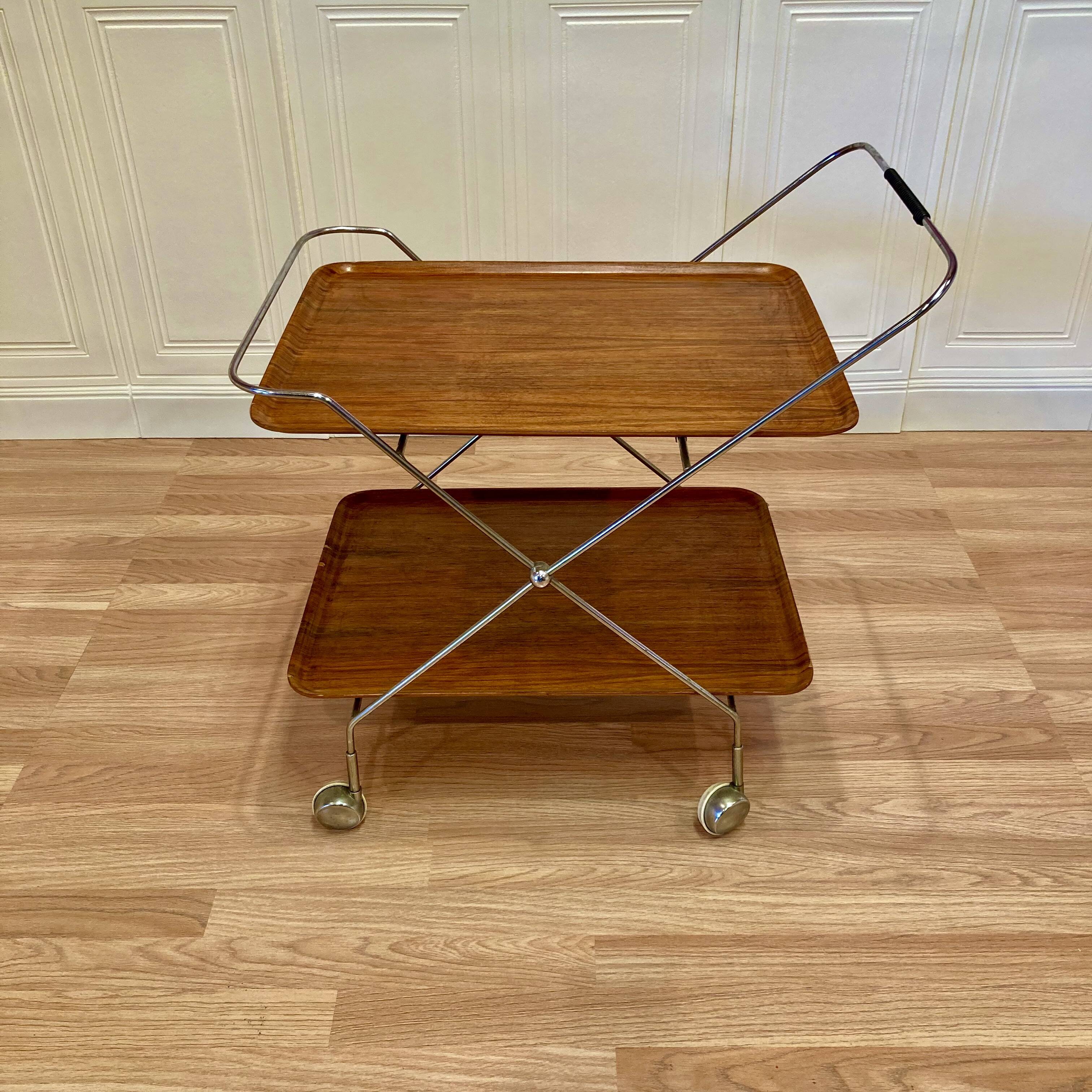 Modular serving cart "Scandinavian design Paul Nagel" 1950.