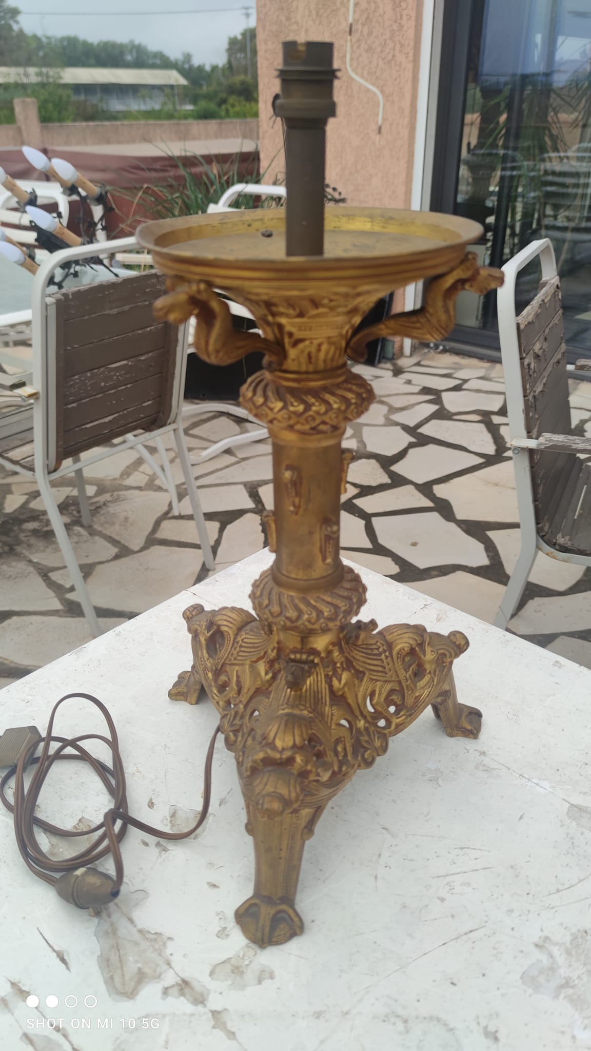 Pied de lampe en bronze du XIX siècle