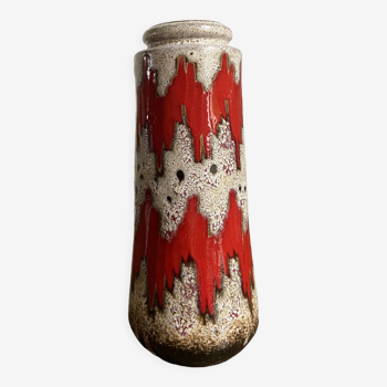 Vase zig zag rouge west germany