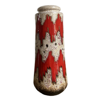 Vase zig zag rouge west germany