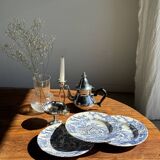 Set of 5 blue English plates D23