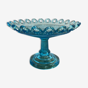 Antique cut in blue molded glass