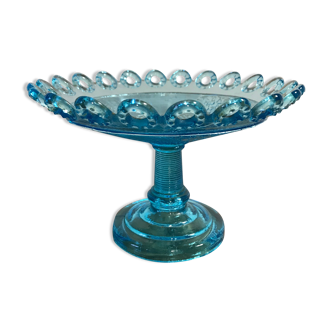 Antique cut in blue molded glass