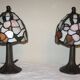 Pair of Tiffany Style Bedside Lamps 1990s Art Nouveau