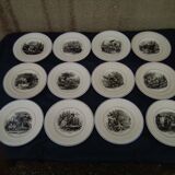 12 plates to desicate in Digoin Sarreguemines earthenware the months