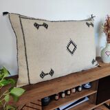 Grand coussin berbère etnique blanc 60x90 cm