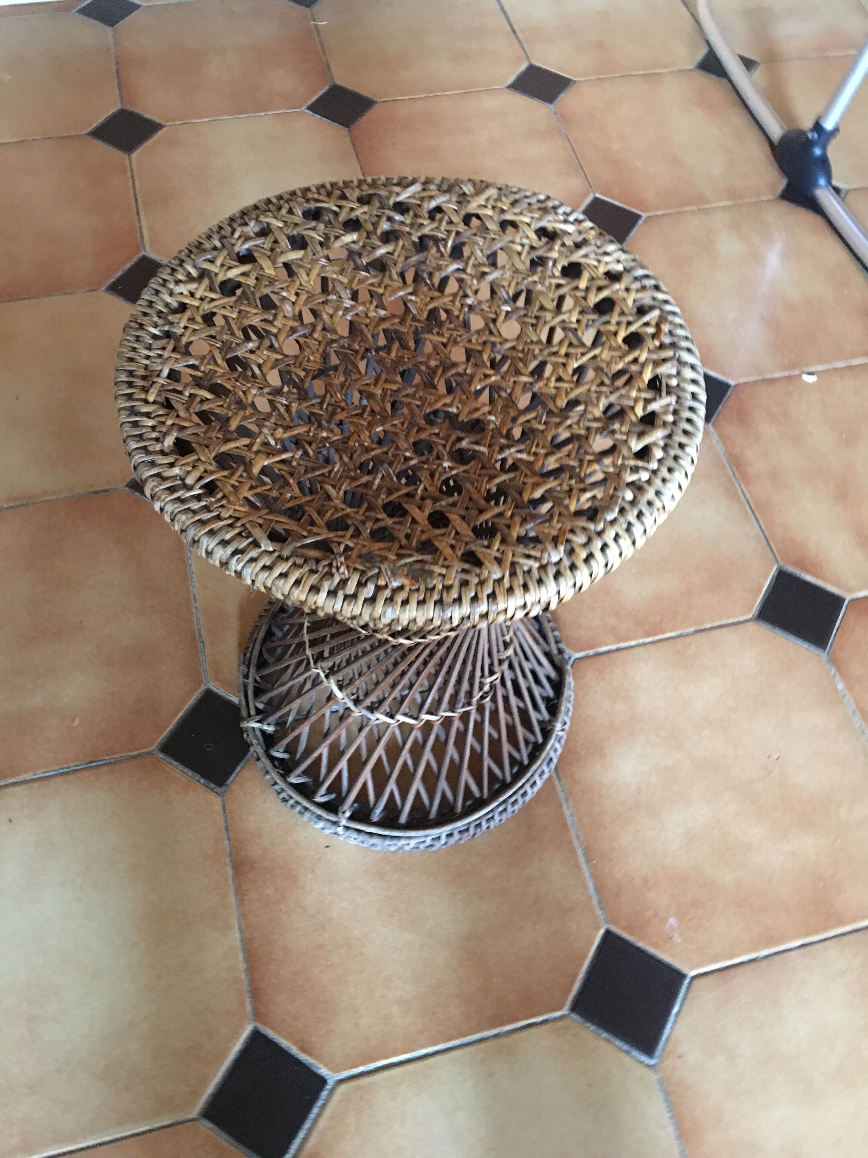 Tam tam Wicker rattan stool