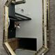 Miroir en laiton et parcloses maison Deknudt années 70