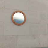 Round elm mirror, 80's