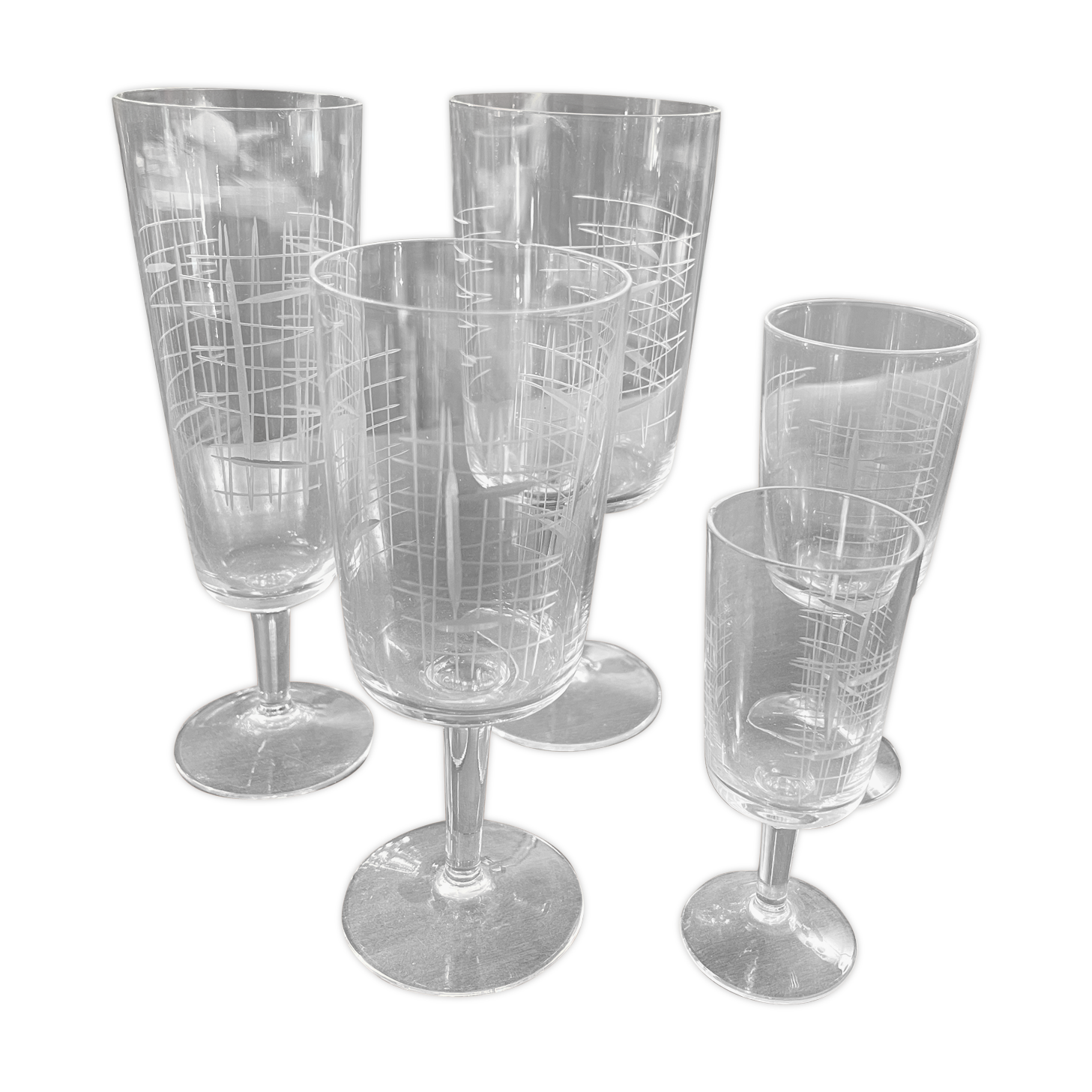 Set of 50 sheared glasses