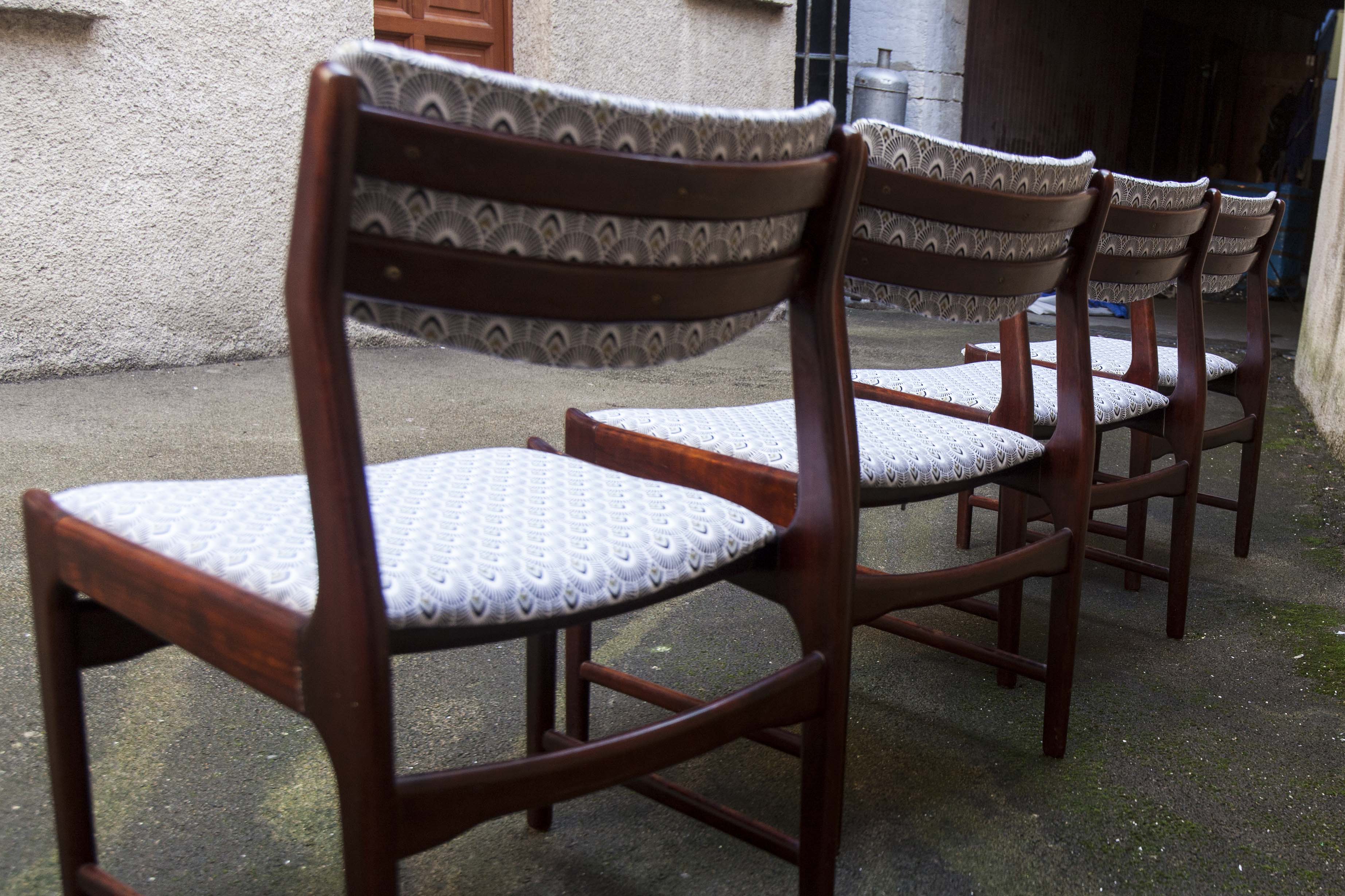 4 restored Scandinavian rosewood chairs