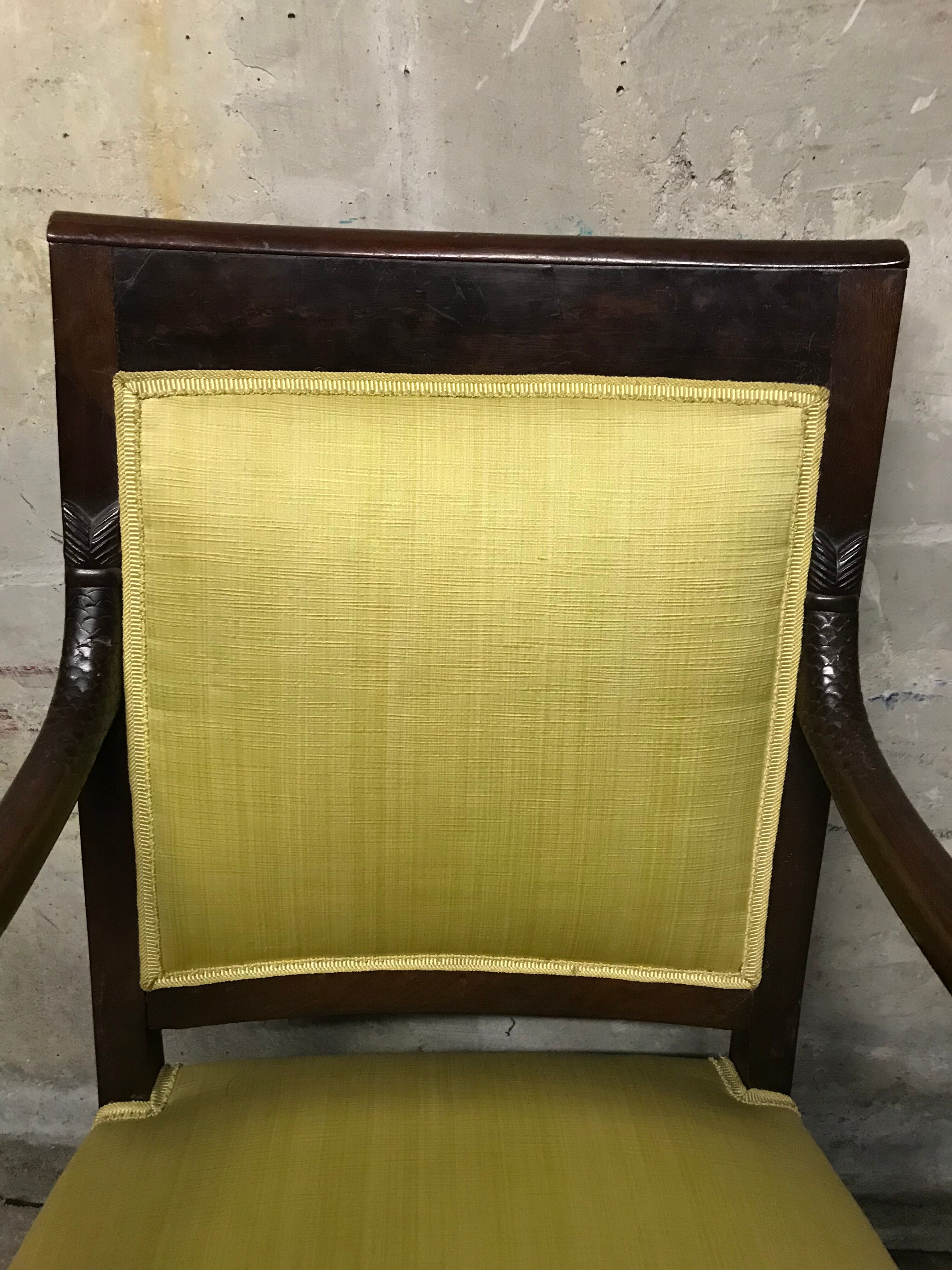 Fiddleheads restaurant Empire armchair