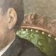 Portrait painting of a man with green eyes and mustache signed 1904