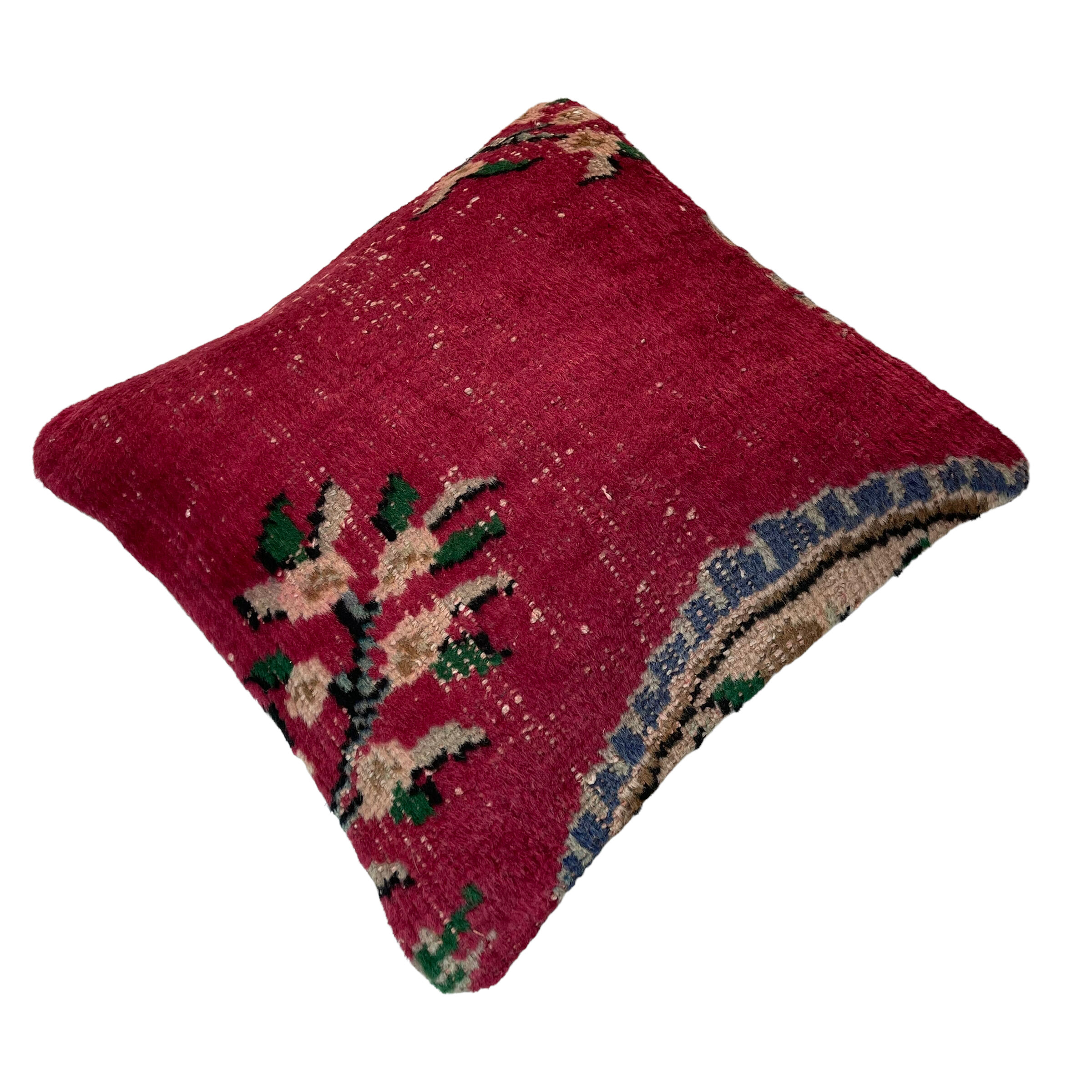 Vintage Turkish hand knotted cushion cover, 45 x 45 cm